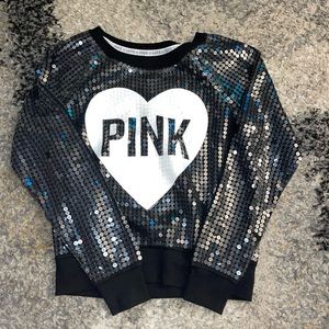 PINK , Victoria’s Secret sequin crew neck MEDIUM